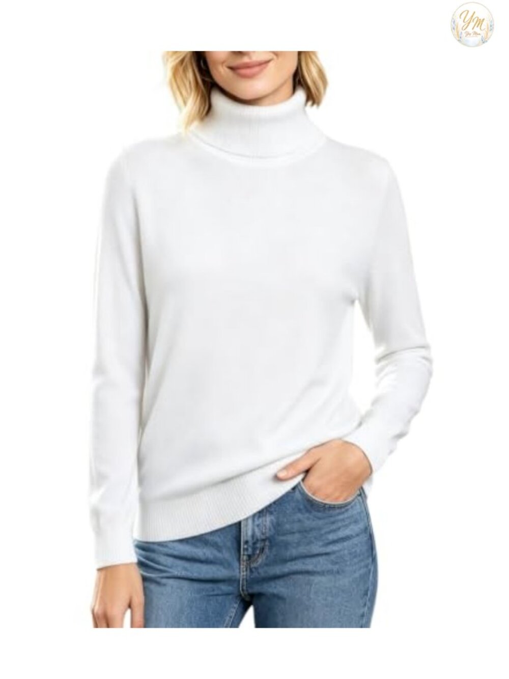 Turtleneck Sweater Long Sleeve Pullover Knit Top Casual Winter